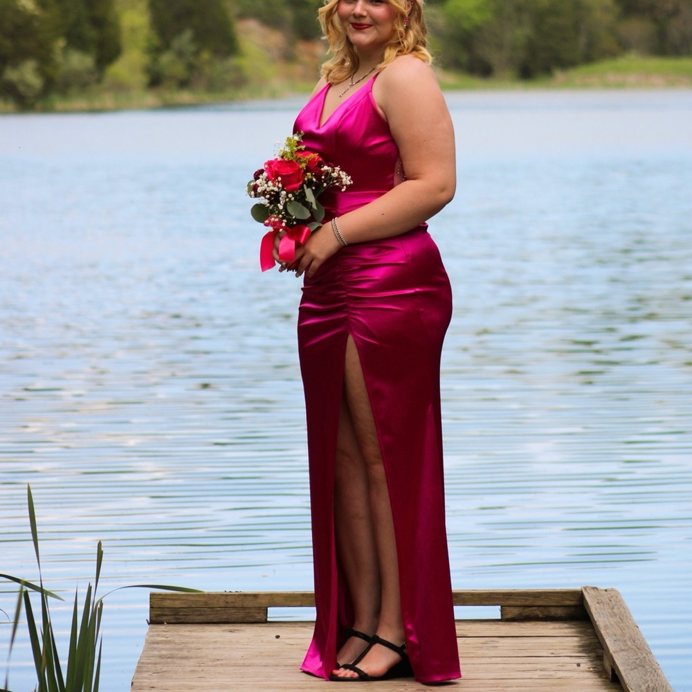 Elegant Pink Satin Gown